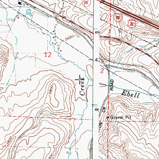 Topographic Map of Ebell Creek, OR