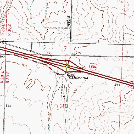 Topographic Map of Echo Interchange, OR