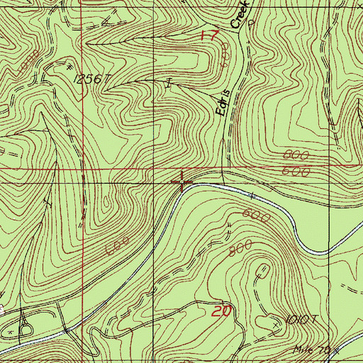 Topographic Map of Edris Creek, OR