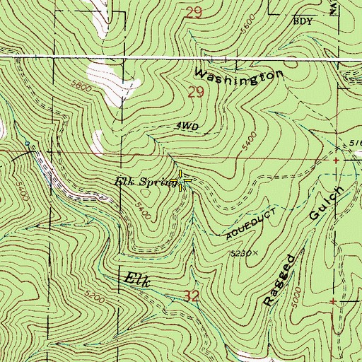 Topographic Map of Elk Spring, OR