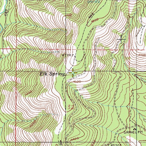 Topographic Map of Elk Spring, OR