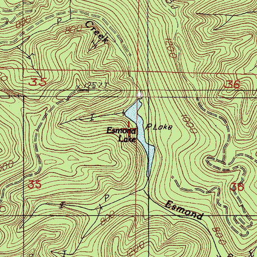 Topographic Map of Esmond Lake, OR