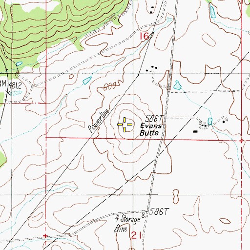 Topographic Map of Evans Butte, OR