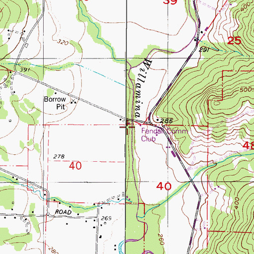 Topographic Map of Fendall School, OR