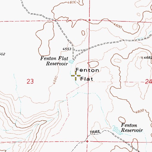 Topographic Map of Fenton Flat, OR