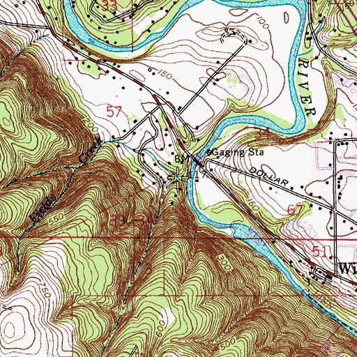 Topographic Map of Fields Creek, OR
