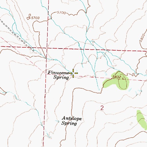 Topographic Map of Finucane Spring, OR