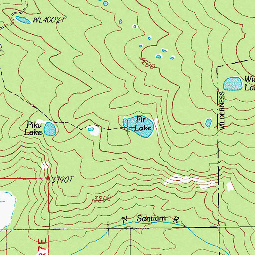 Topographic Map of Fir Lake, OR