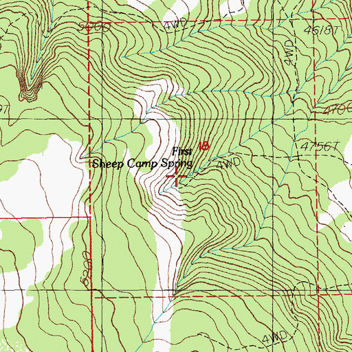 Topographic Map of First Sheep Camp Spring, OR