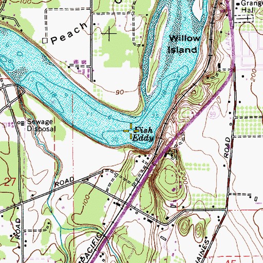 Topographic Map of Fish Eddy, OR