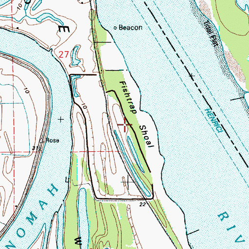 Topographic Map of Fishtrap Shoal, OR