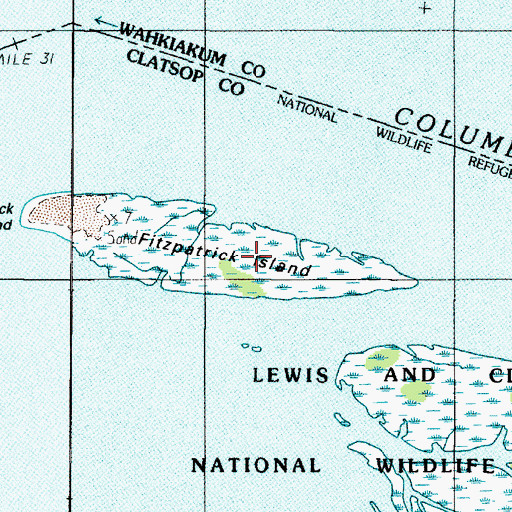 Topographic Map of Fitzpatrick Island, OR