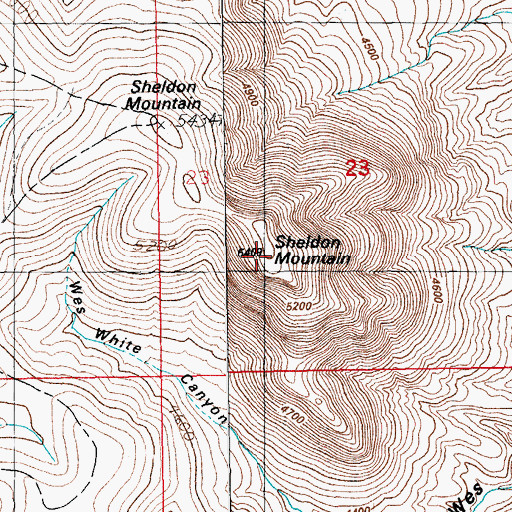 Topographic Map of Sheldon Mountain, AZ