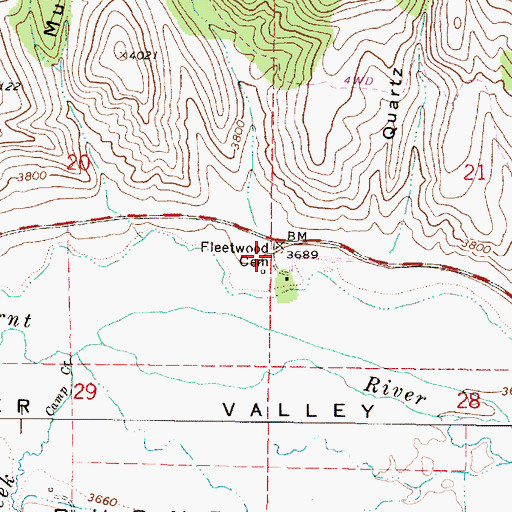 Topographic Map of Asa Fleetwood Family Cemetery, OR