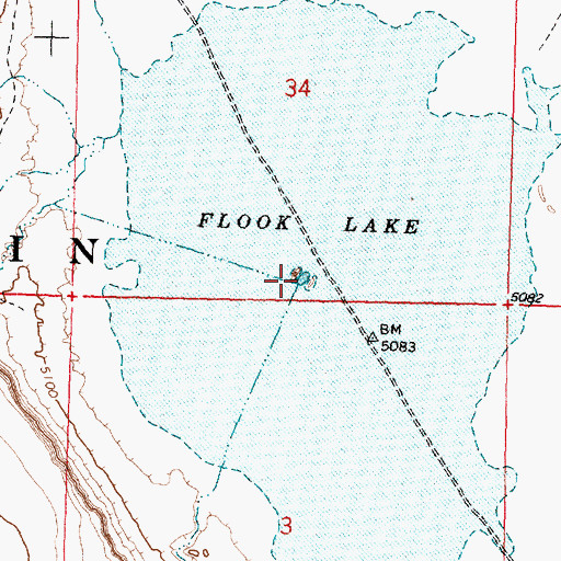 Topographic Map of Flook Lake, OR