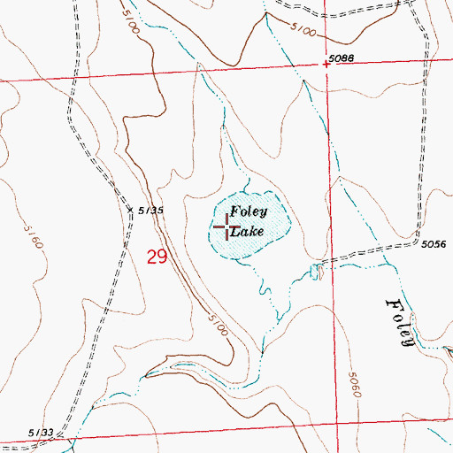 Topographic Map of Foley Lake, OR