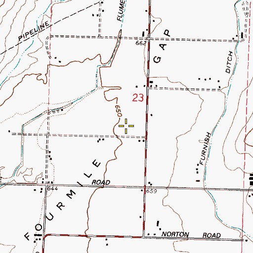 Topographic Map of Fourmile Gap, OR