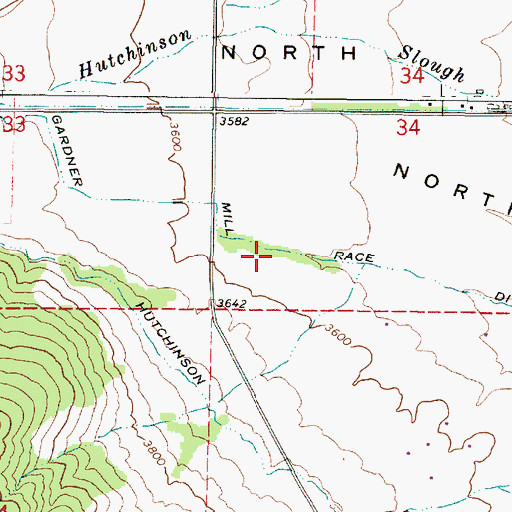 Topographic Map of Gardner Mill Race Ditch, OR