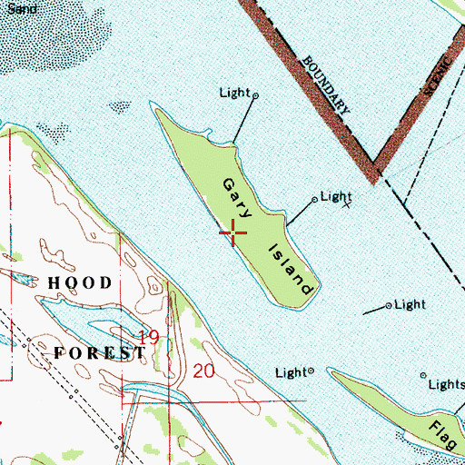 Topographic Map of Gary Island, OR