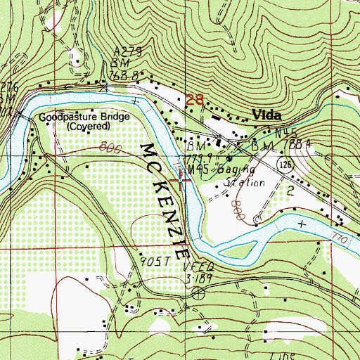 Topographic Map of Gate Creek, OR