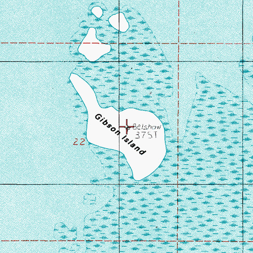 Topographic Map of Gibson Island, OR