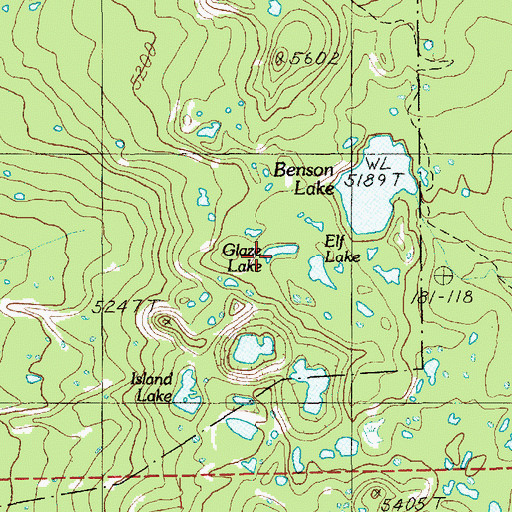 Topographic Map of Glaze Lake, OR