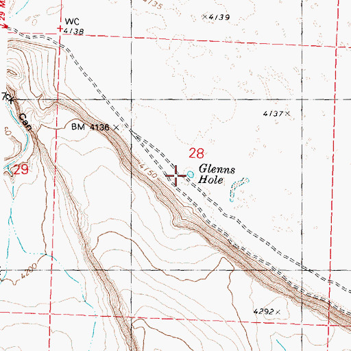 Topographic Map of Glenns Hole, OR