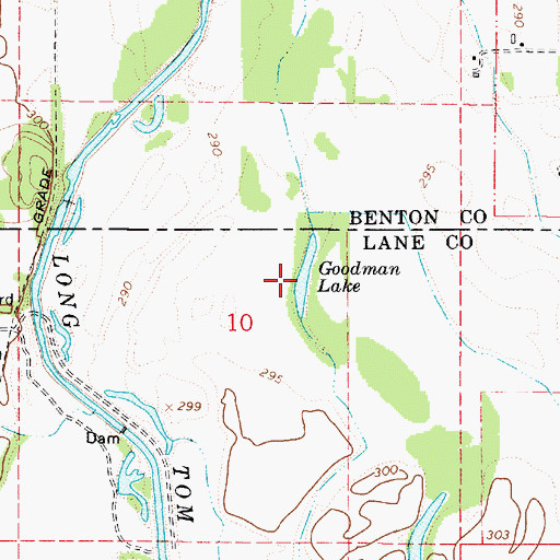 Topographic Map of Goodman Lake, OR