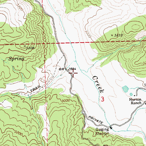 Topographic Map of Gooseberry Creek, OR