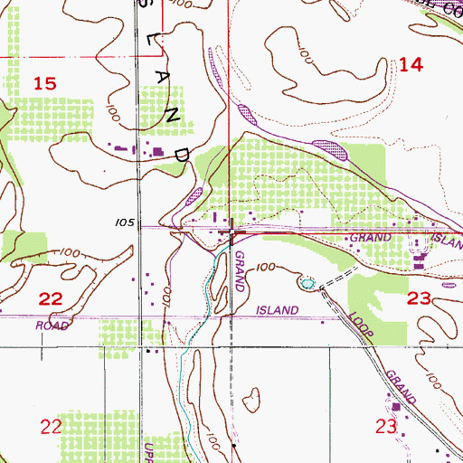 Topographic Map of Grand Island School (historical), OR
