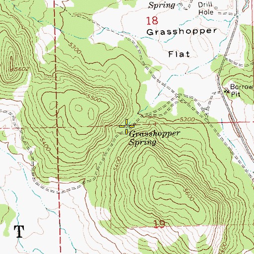 Topographic Map of Grasshopper Spring, OR