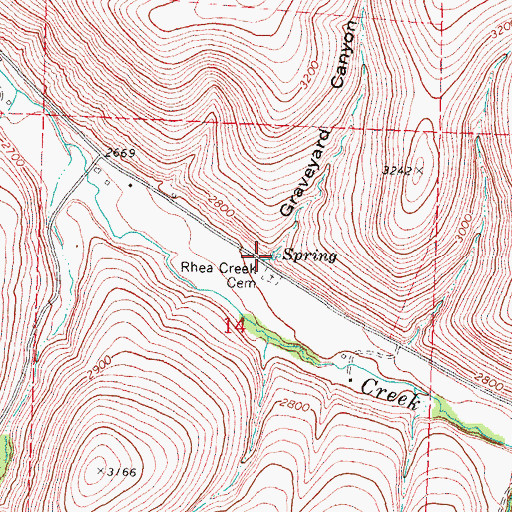 Topographic Map of Graveyard Canyon, OR