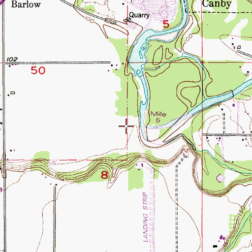 Topographic Map of Gribble Creek, OR
