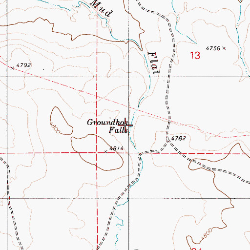 Topographic Map of Groundhog Falls, OR