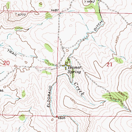 Topographic Map of Hamer Spring, OR
