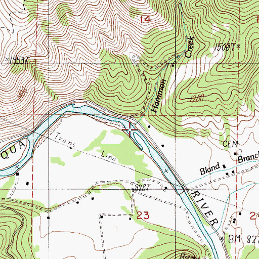 Topographic Map of Hammon Creek, OR