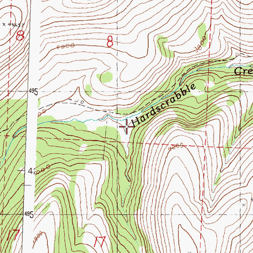 Topographic Map of Happy Camp Creek, OR