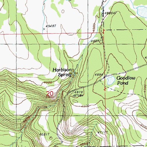 Topographic Map of Harbison Spring, OR