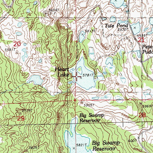 Topographic Map of Heart Lake, OR