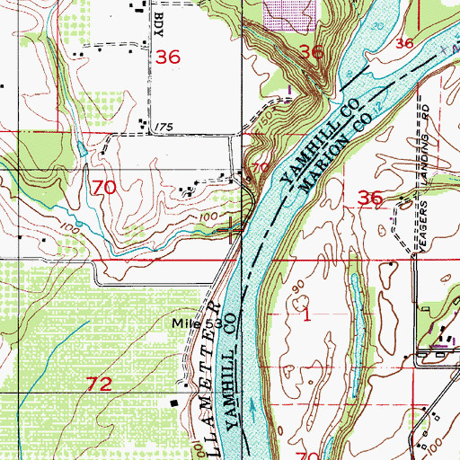 Topographic Map of Hess Creek, OR
