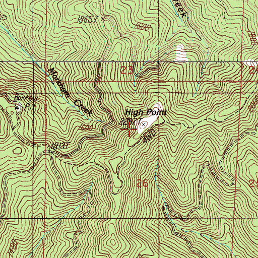 Topographic Map of High Point, OR