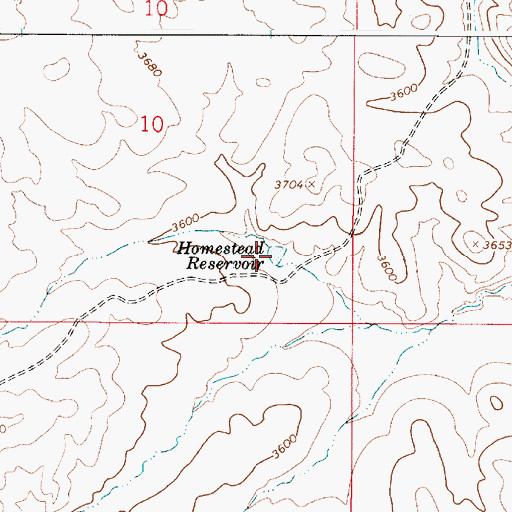 Topographic Map of Homestead Reservoir, OR