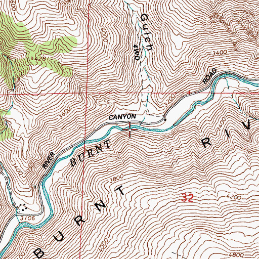 Topographic Map of Hooker Gulch, OR