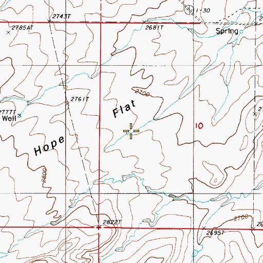 Topographic Map of Hope Flat, OR