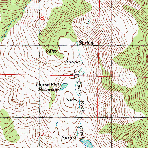 Topographic Map of Horse Flat, OR