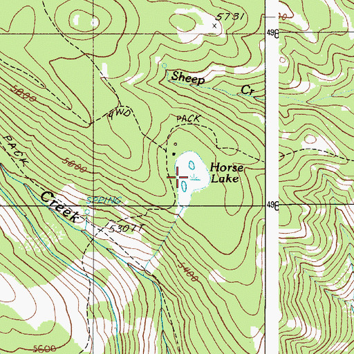 Topographic Map of Horse Lake, OR