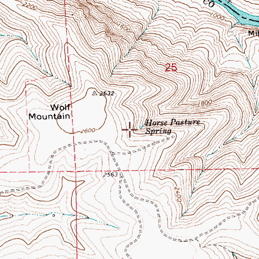 Topographic Map of Horse Pasture Spring, OR
