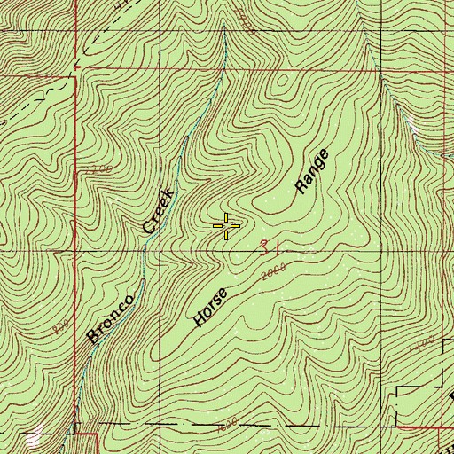 Topographic Map of Horse Range, OR