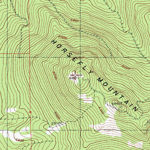 Topographic Map of Horsefly Mountain, OR