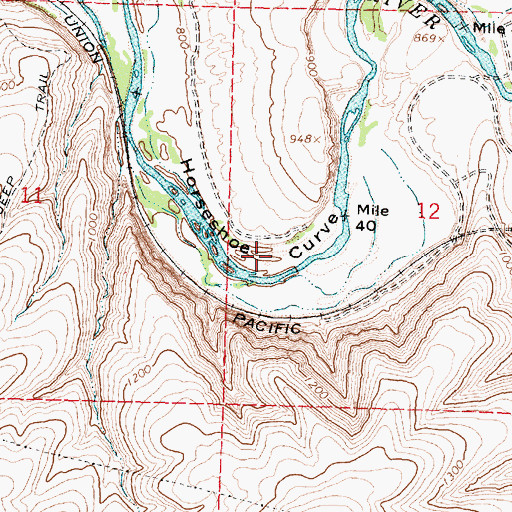 Topographic Map of Horseshoe Curve, OR